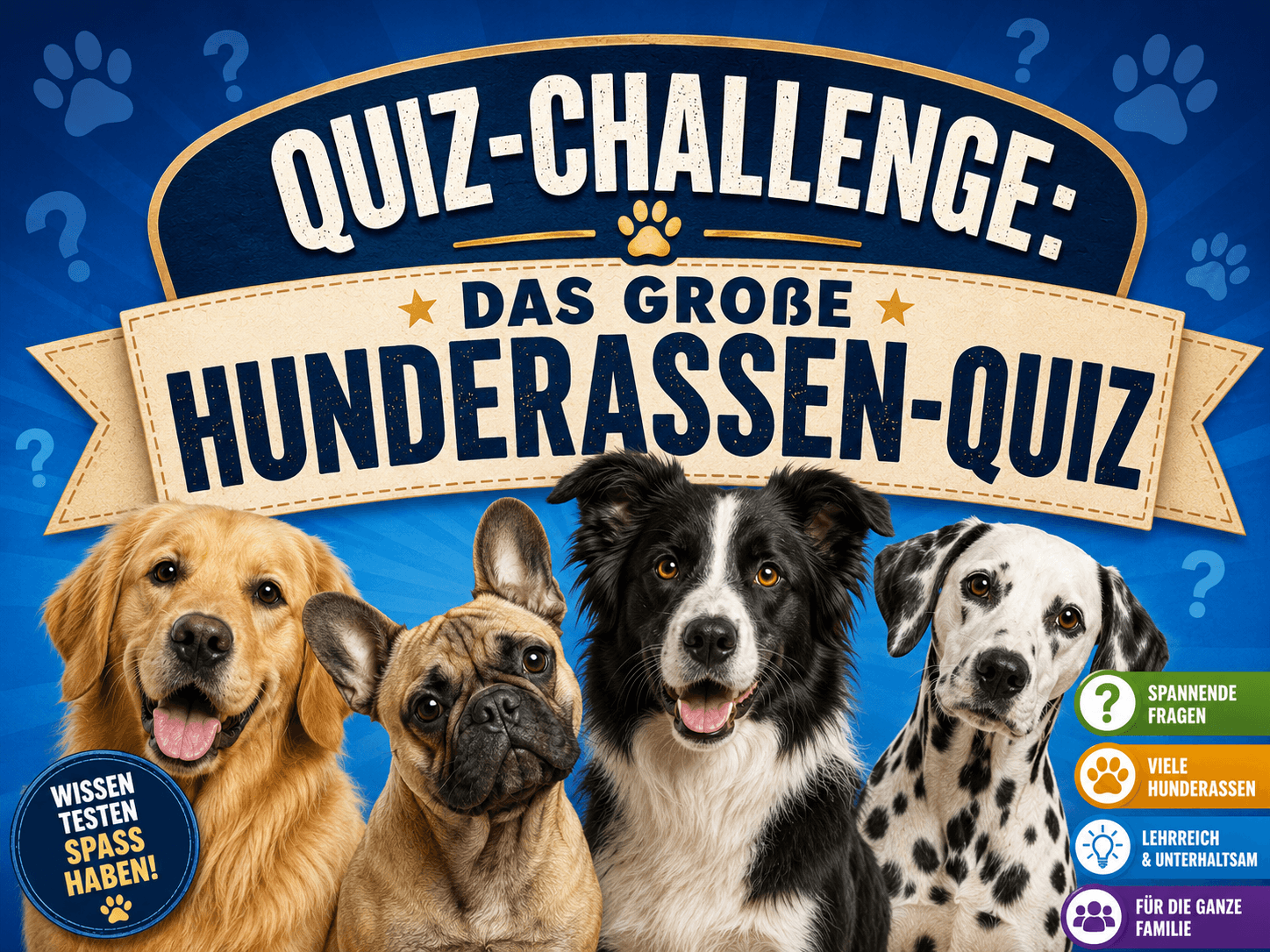 Das große Hunderassen-Quiz: Teste dein Wissen über die beliebtesten Vierbeiner
